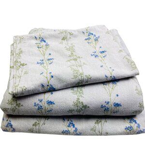 Vintage Whimsical Cotton Flannel Sheet Set Twin Bedding Portugal Cottagecore